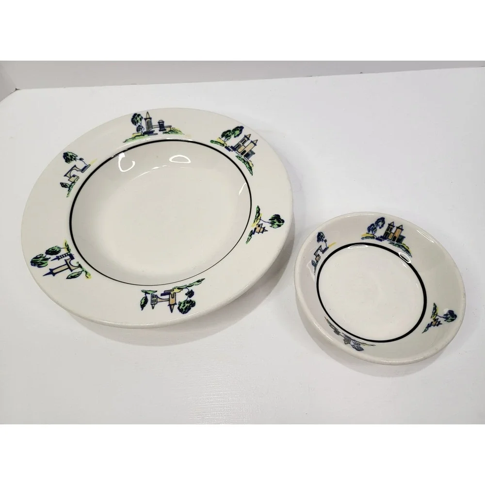 Vintage Syracuse Sterling China Cloister Hotel Sea Island Georgia Dish Set 5pc